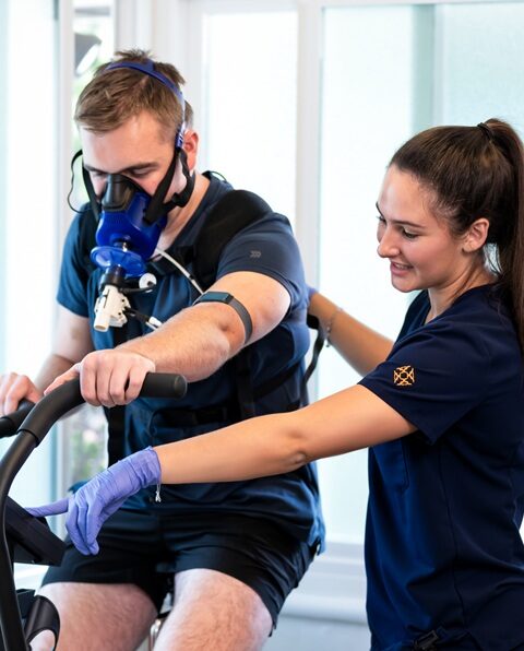 man on a vo2max bike